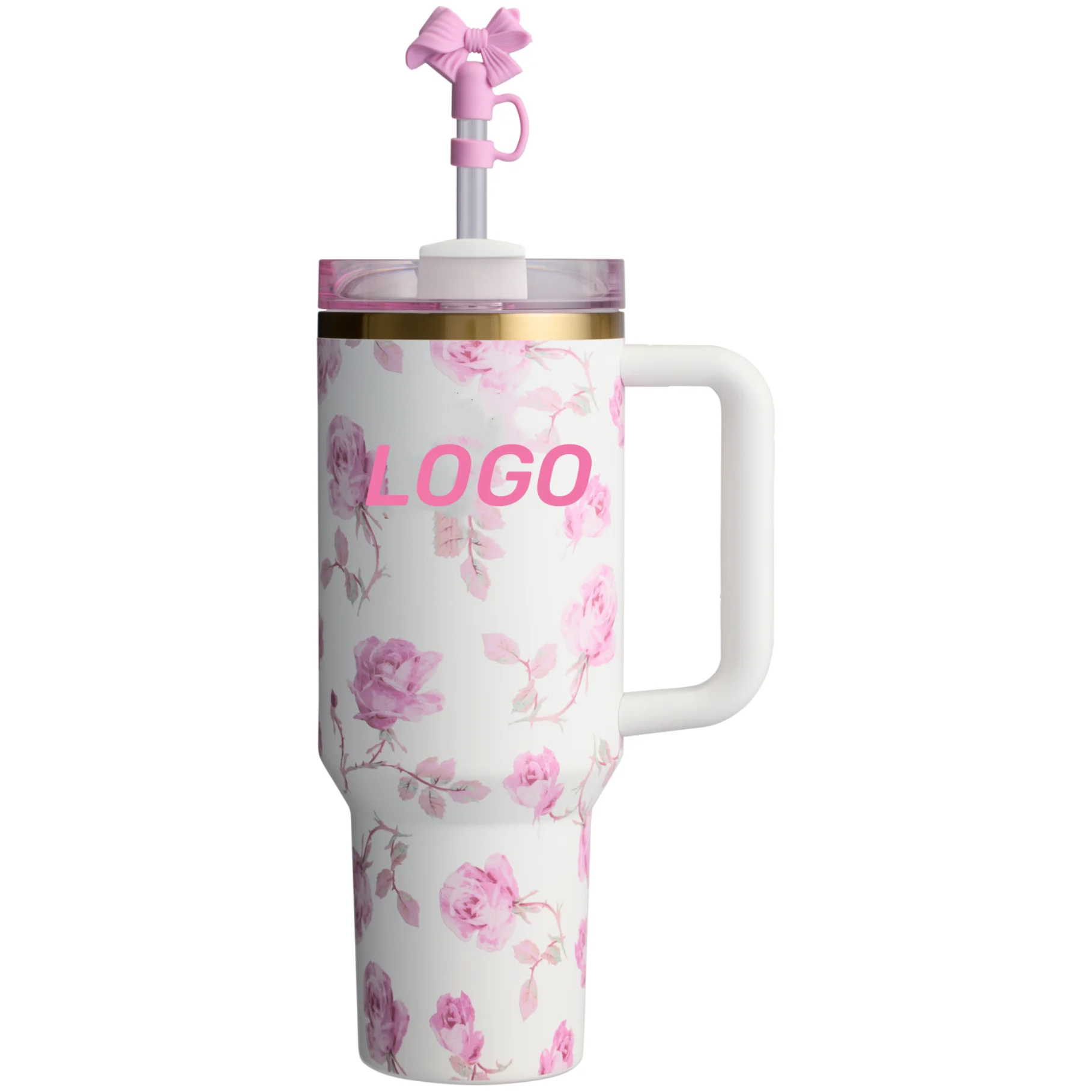 2024 New Powder Coated Copper Plated 40oz Mug With Handle And Straw For Laser Engraving Stainless Steel Tumbler