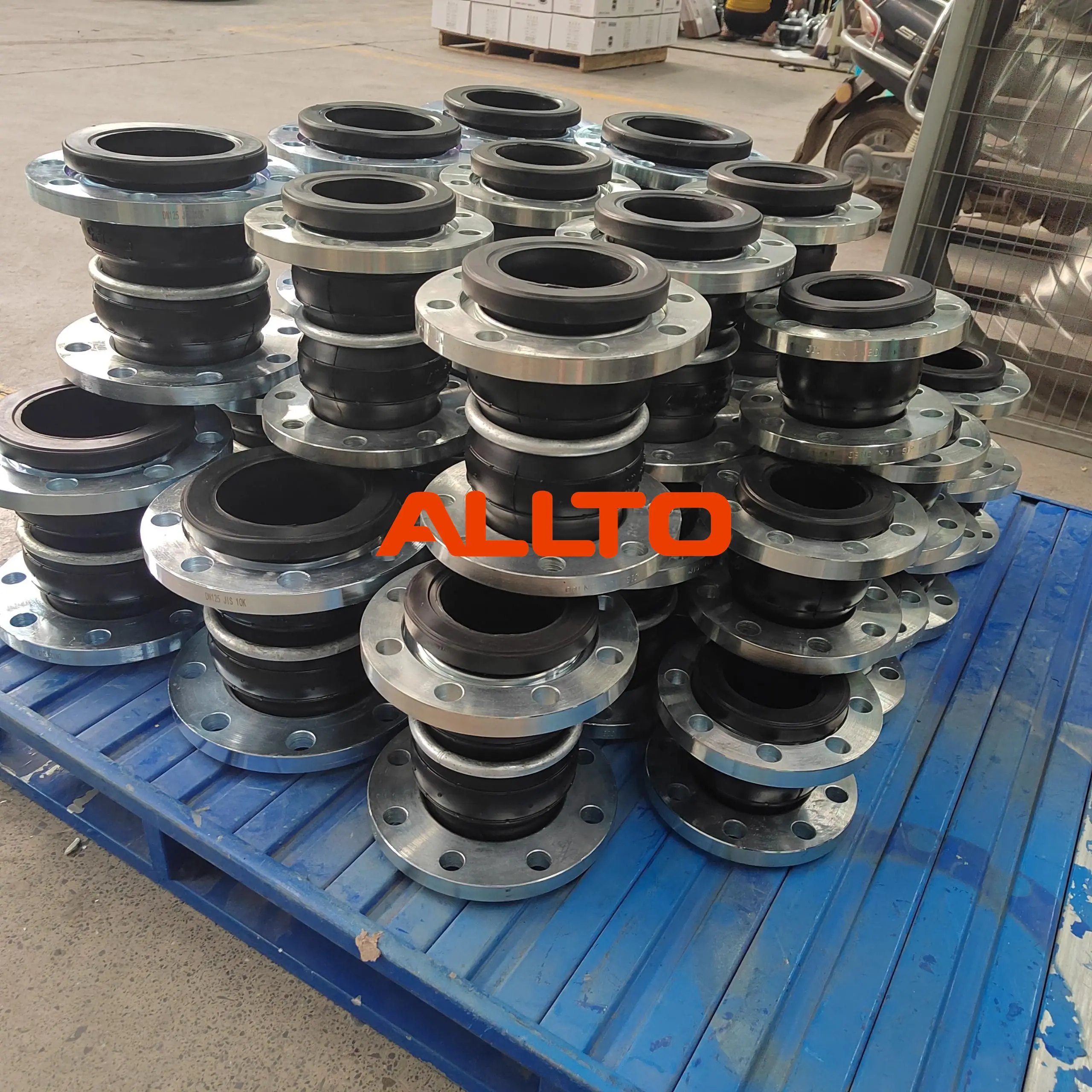 Flange Connector Double Sphere Flexible Axial EPDM Corrugated Rubber Expansion Joints