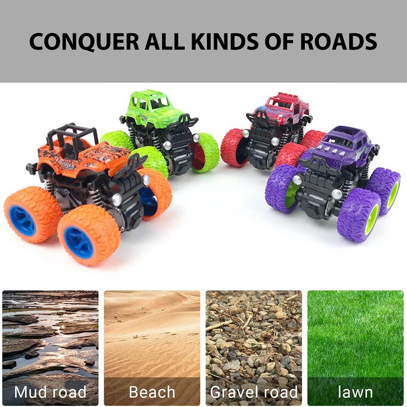 Wholesale 4WD Plastic Mini Drift Off Road Climbing Car Toy Truck Crawler Dual Friction Stunt Vehicle for Kids