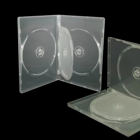 3disc portable great moulding 14mm dvd storage jewel cases players transparent plastic dvd boxes
