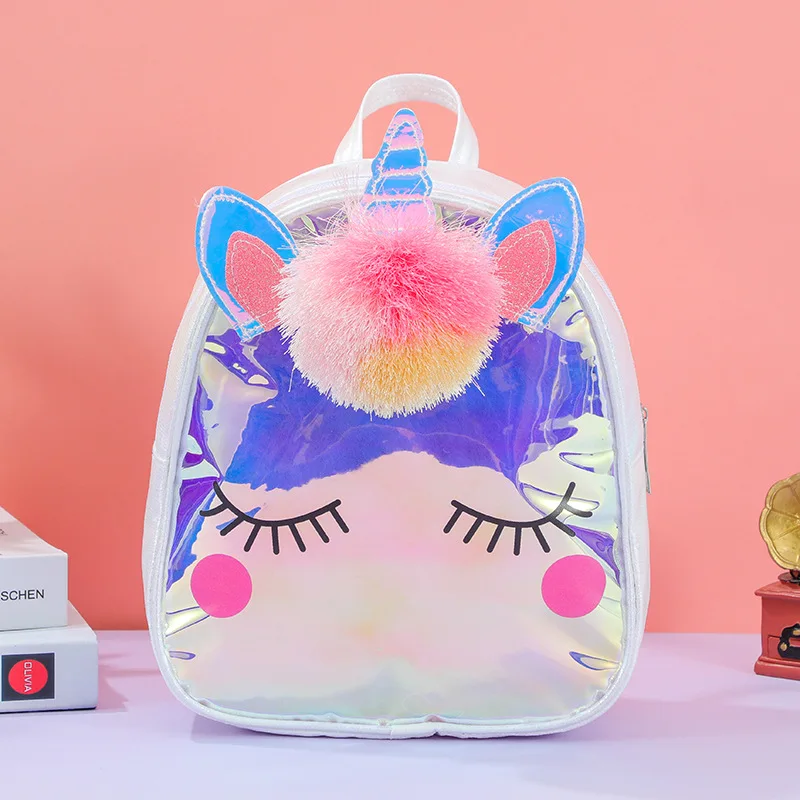 Unicorn Backpack New Spot Fantasy Laser TPU Transparent Children Backpack Girls Little Princess Schoolbag