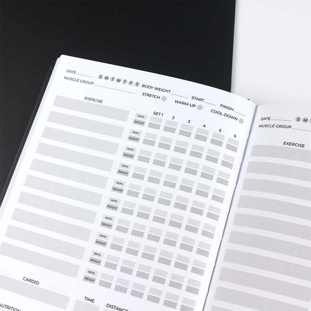 New design custom fitness journal  hardcover travel notebooks business planner diary high quality workbook