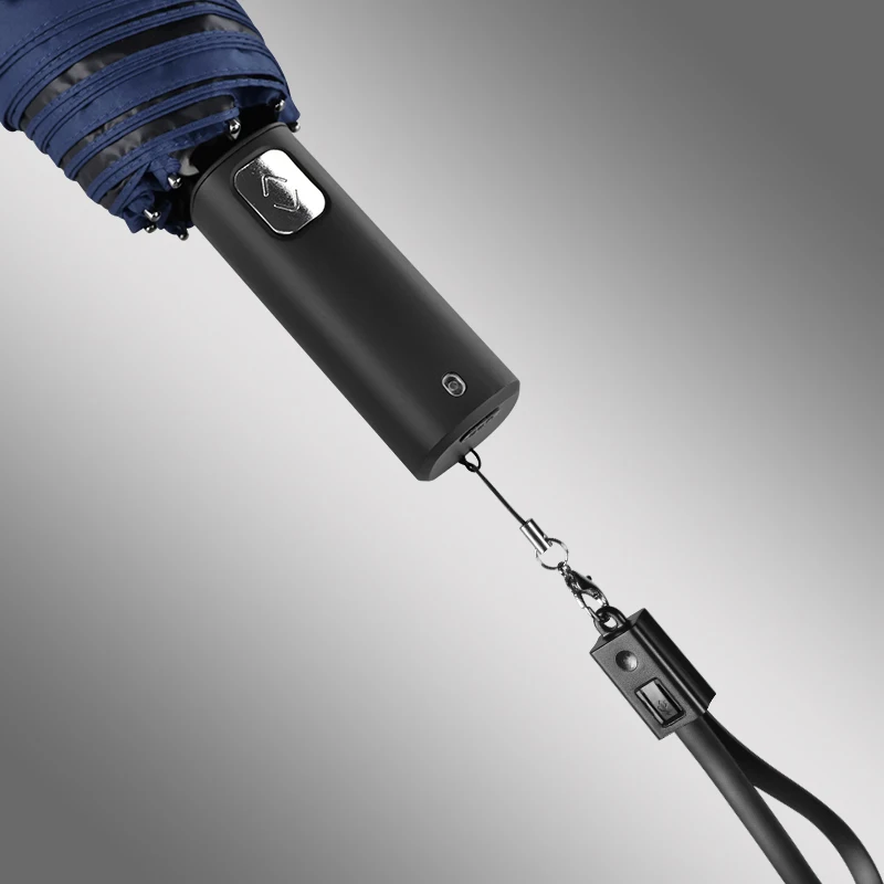 Полностью автоматическое зарядное устройство USB большой емкости перезаряжаемая умная зарядная ручка три складных УФ-защитный электронный вентилятор зонт