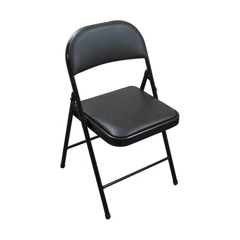 2022 Popular Flexible Silla Plegable Lifetime Folding Chair Black Folds Flat and Compact Easy Storage Durable Steel Frame Chairs
