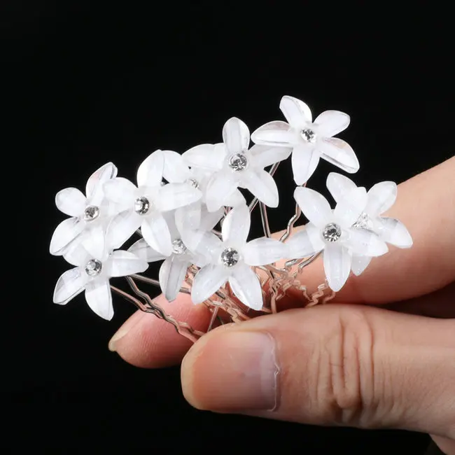 Custom Lily Flower Hairpin U Shaped Hair Pins Clips Cute Floral Pins for Women Girls Bride Wedding Party Head wear Hair Jewelry