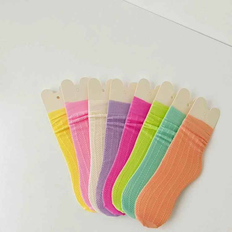 Solid color slouch socks women girl ruffle cotton women ribbed socks