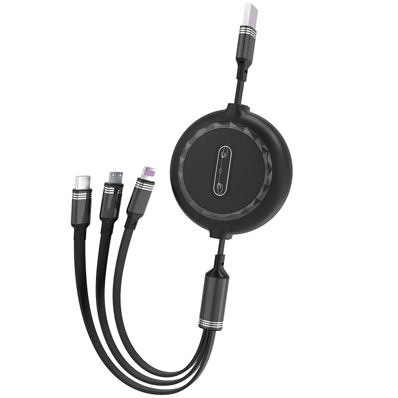 
Universal Retractable 3 in 1 Multi Multiple 3in1 USB Charger Charging Data USB Cable 