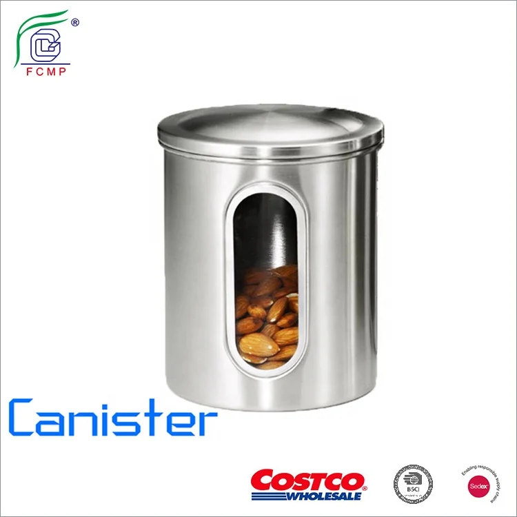 Round Cover Airtight Coffee Container Storage Canister Set Stainless Steel China Kitchen Food Storage Bottles