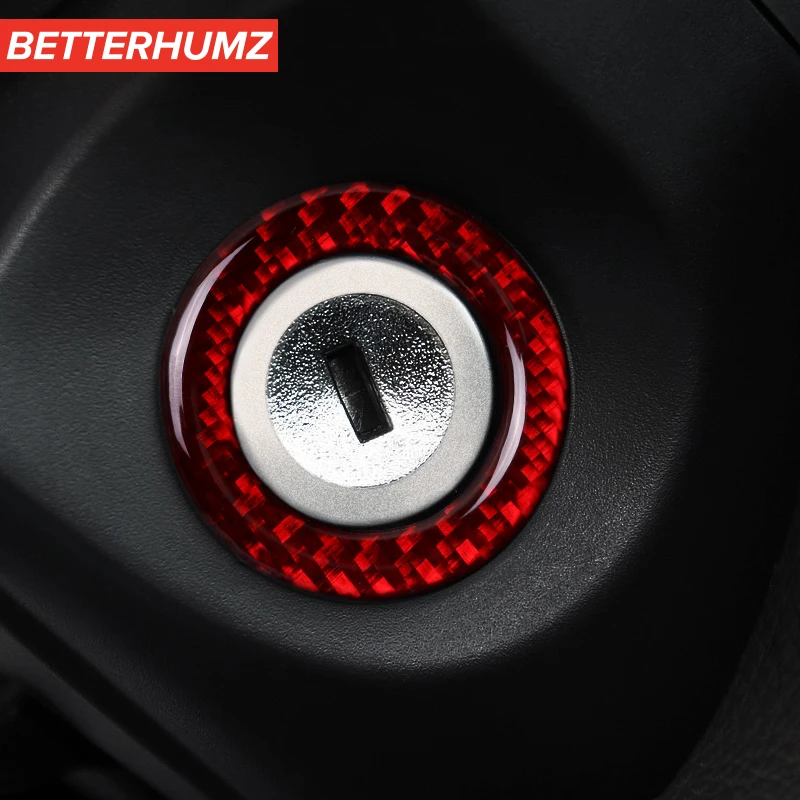 Для украшения интерьера Ford Mustang 2009-2013 кольцо для ключей из углеродного волокна кнопки старта и остановки зажигания двигателя автомобильные