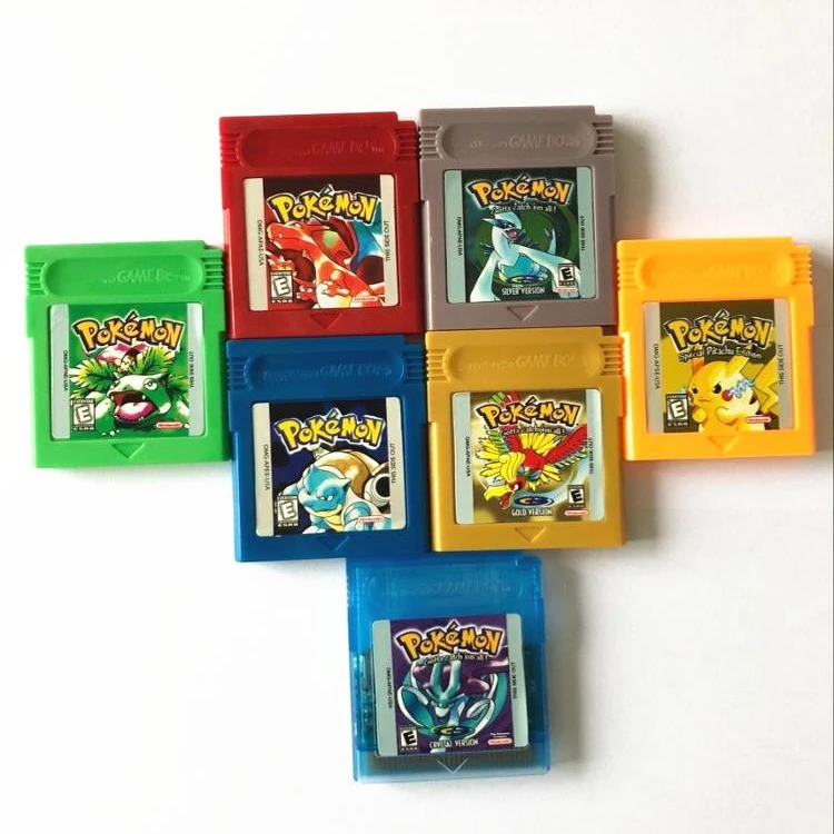 
Cartridge only video games pokemon for gbc pokemon red blue green gold sliver crystal yellow  (62372021542)