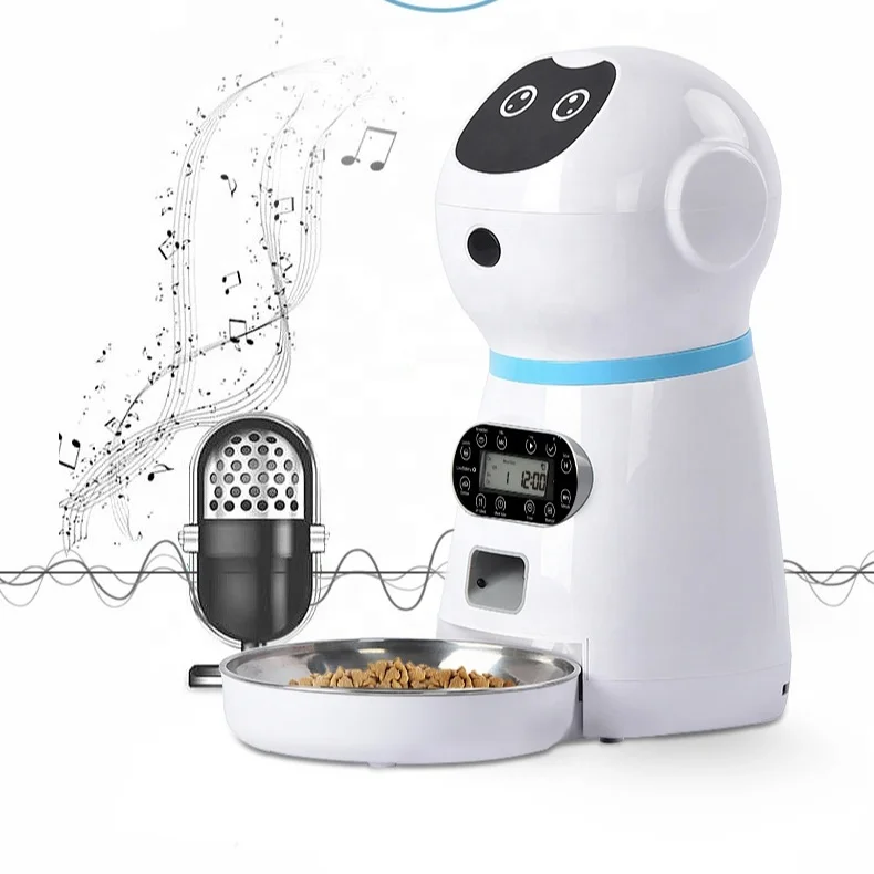 Hot selling automatic robot pet feeder smart wifi video food dispenser with camera for dog and cat