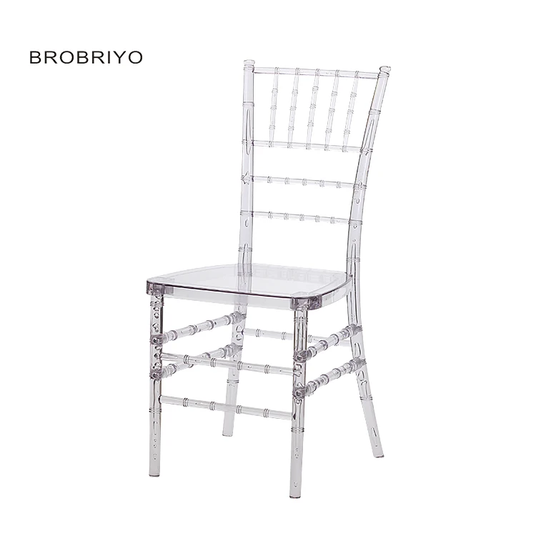 Best Selling High Quality Transparent Clear Crystal Resin Wedding Chiavari Napoleon Chiavari Phoenix Chair