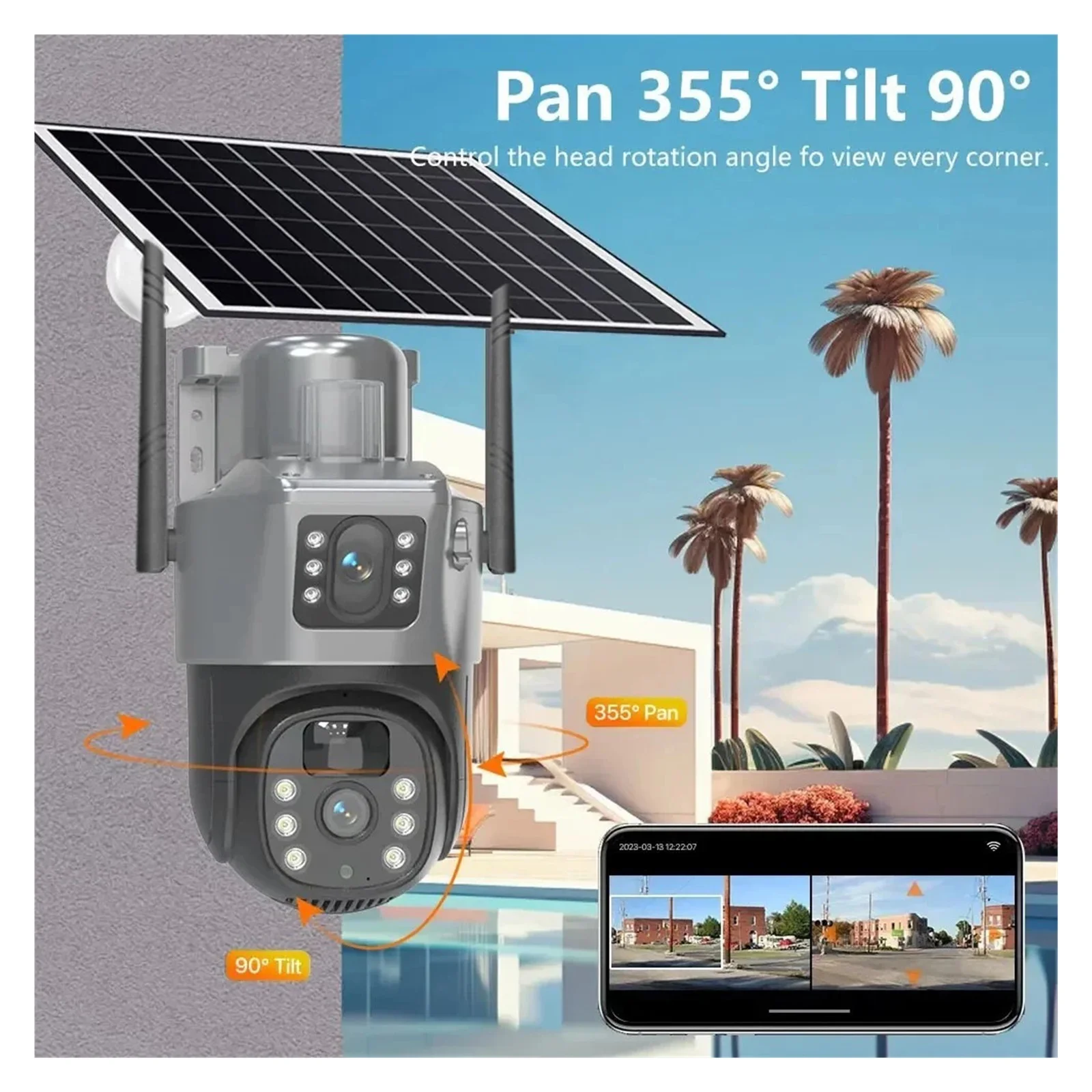 Senhuo Solar Outdoor Security 4K 8MP 4G SIM Card WiFi Wireless AI Humanoid Tracking IP CCTV Surveillance Camera