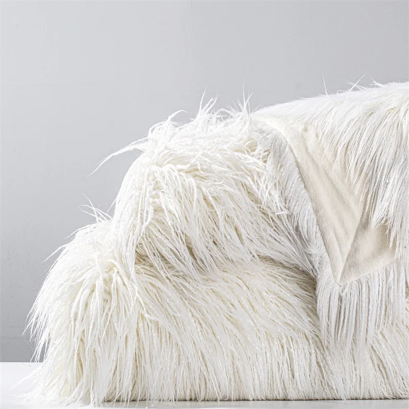 Белое одеяло из монгольской овчины роскошные одеяла искусственного меха меховые для