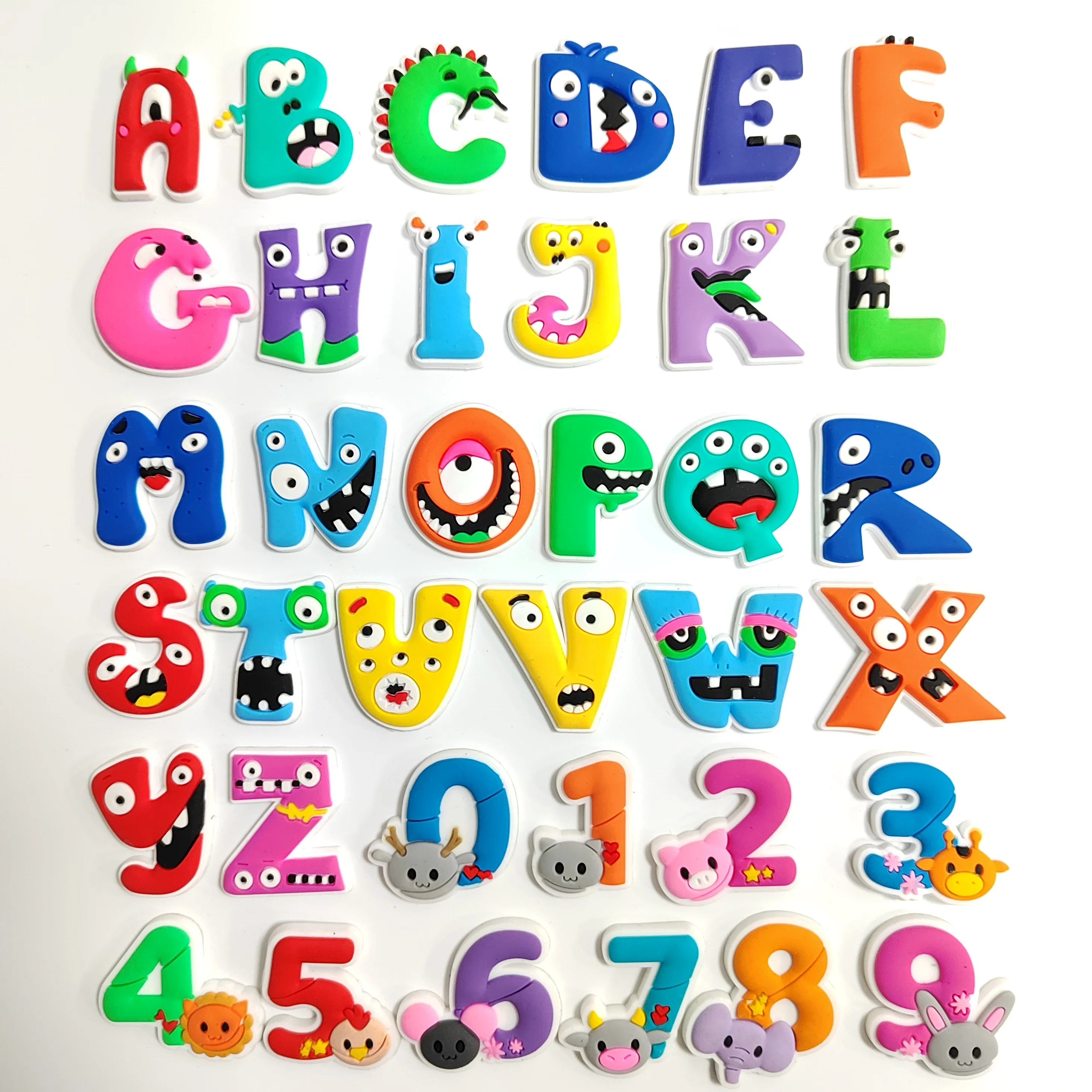 Large supply Hot sell cheap wholesale numbers 1-9 Cute animal A-Z letter shoe LACES Tag shoe charm