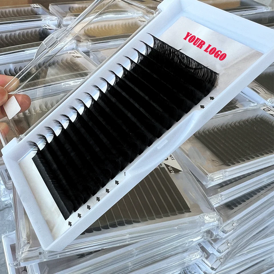 0.03 0.05 0.07mm Velvet Eyelash Extensions C D Cc Dd Curl Cashmere Volume Lash Trays Easy Fan Eyelash Extention