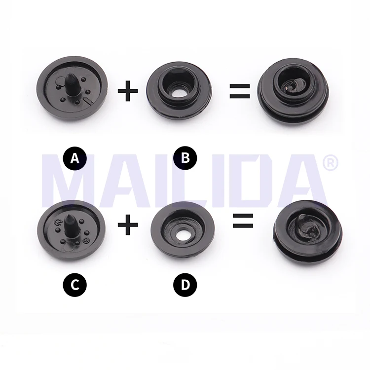 Черно-белая застежка Mailida для шитья под заказ, пластиковая застежка-защелка для сумочки, одежды