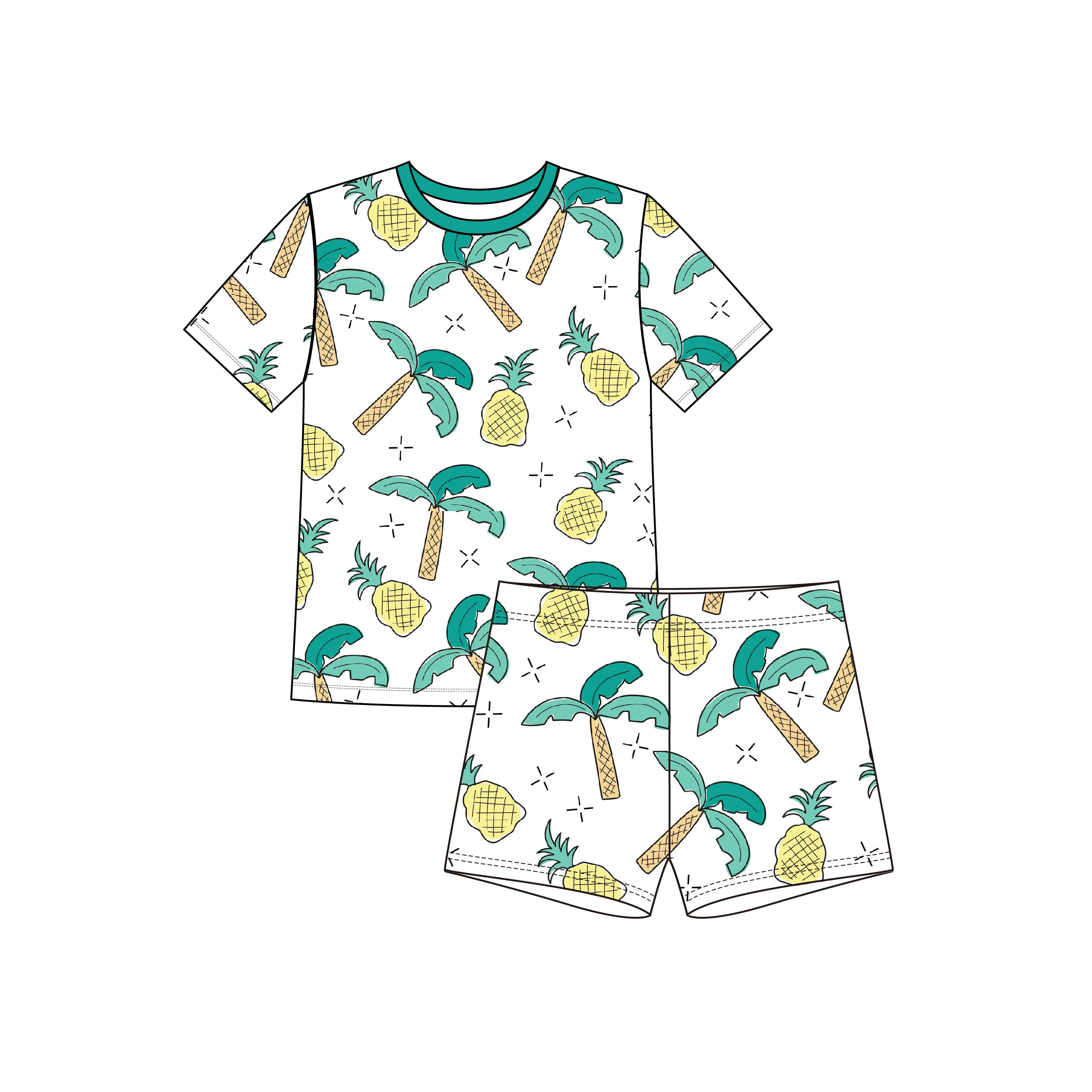 Детский купальник с коротким рукавом