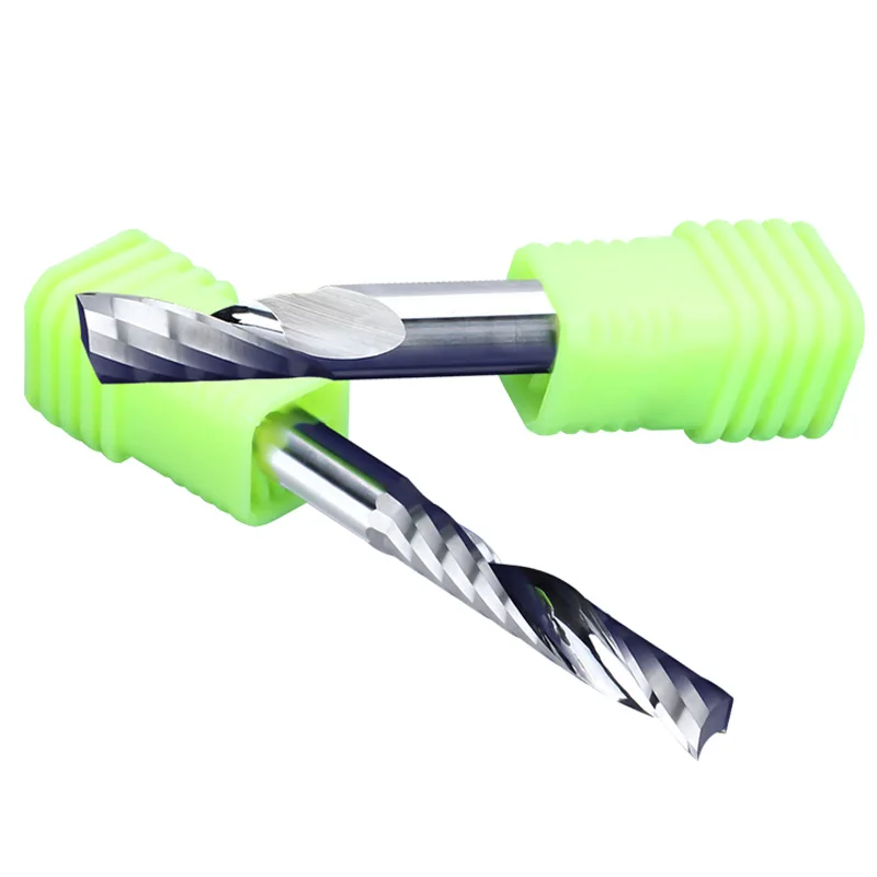 6mm single edge up cutting PVC acrylic woodworking carving tool CNC engraving machine imported tungsten steel milling cutter