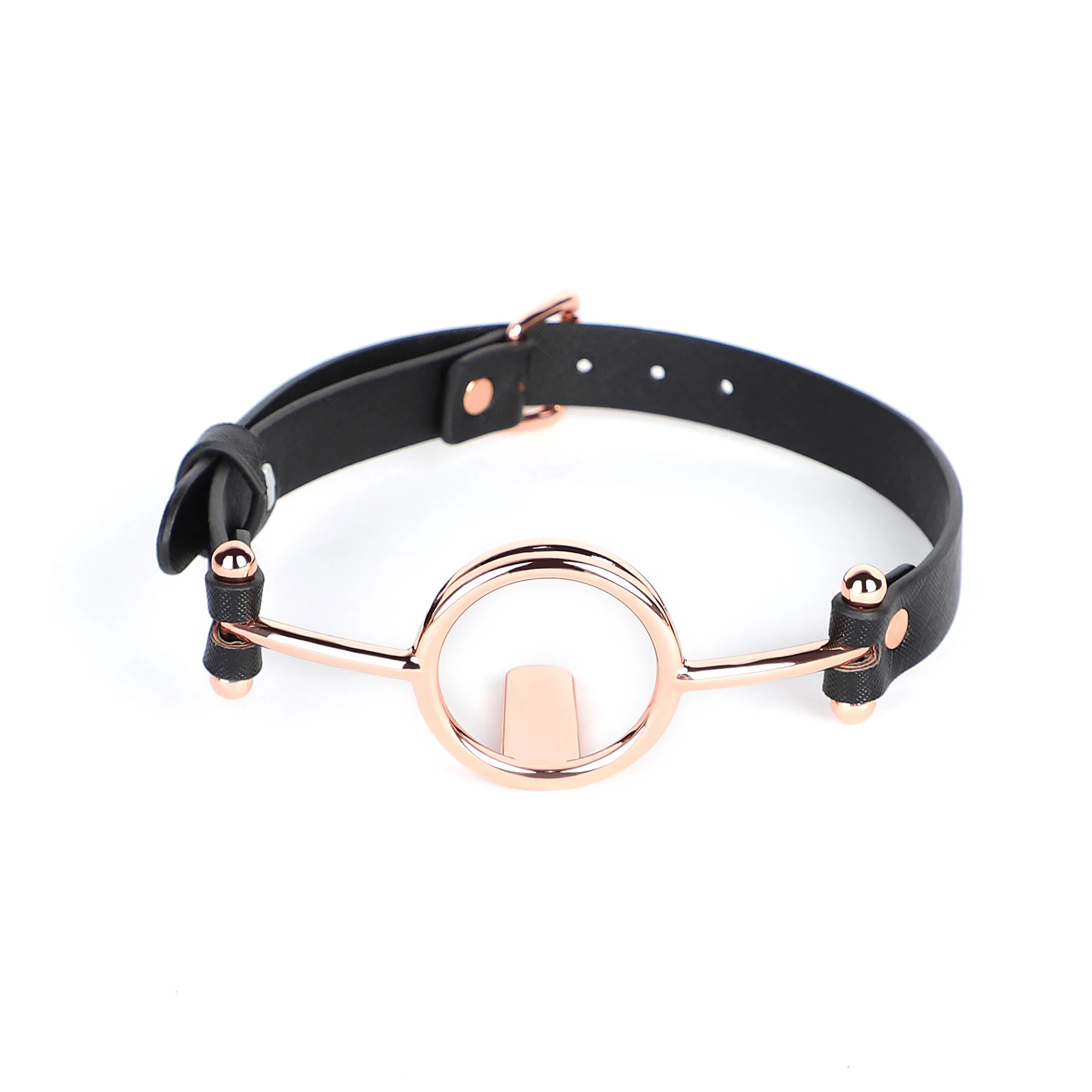 Ninghao BDSM Bondage Leather Open Mouth Gag Tongue Depressor Bdsm Bondage Mouth Clamp Bite Ring Retaining Set for Adults