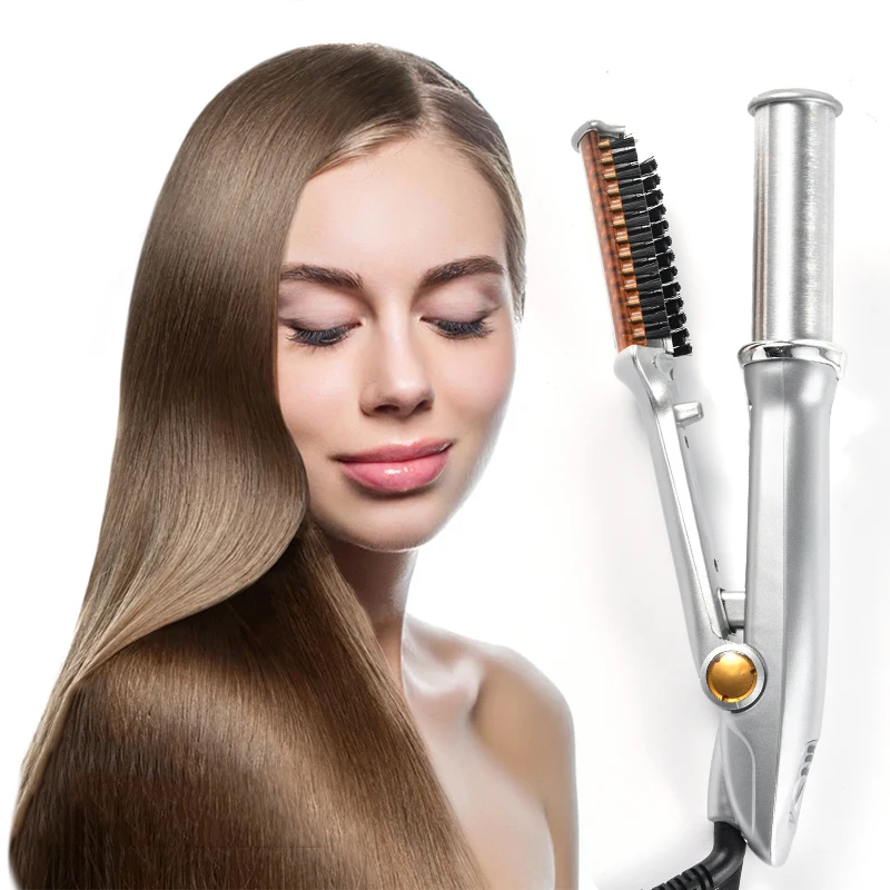 2 in 1 Hair Straightener And Curler Twist Straightening Curling Iron Professional Negative Ion Fast Heating Styling Flat Iron