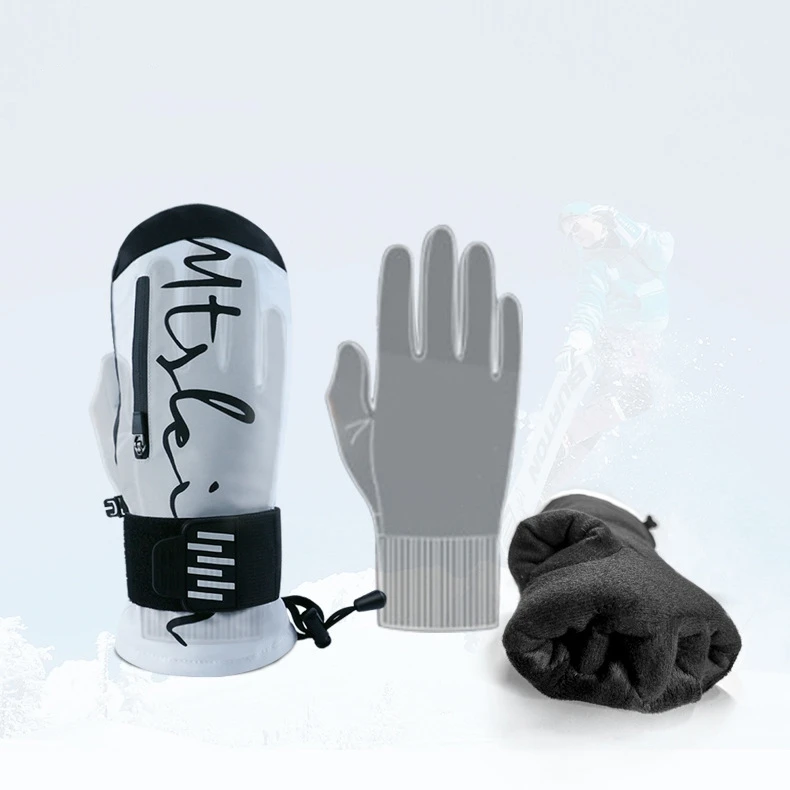 SK2410A waterproof EVA palm shock absorbent pad super wear-resistant ski snowboarding glove mitten with wrist support