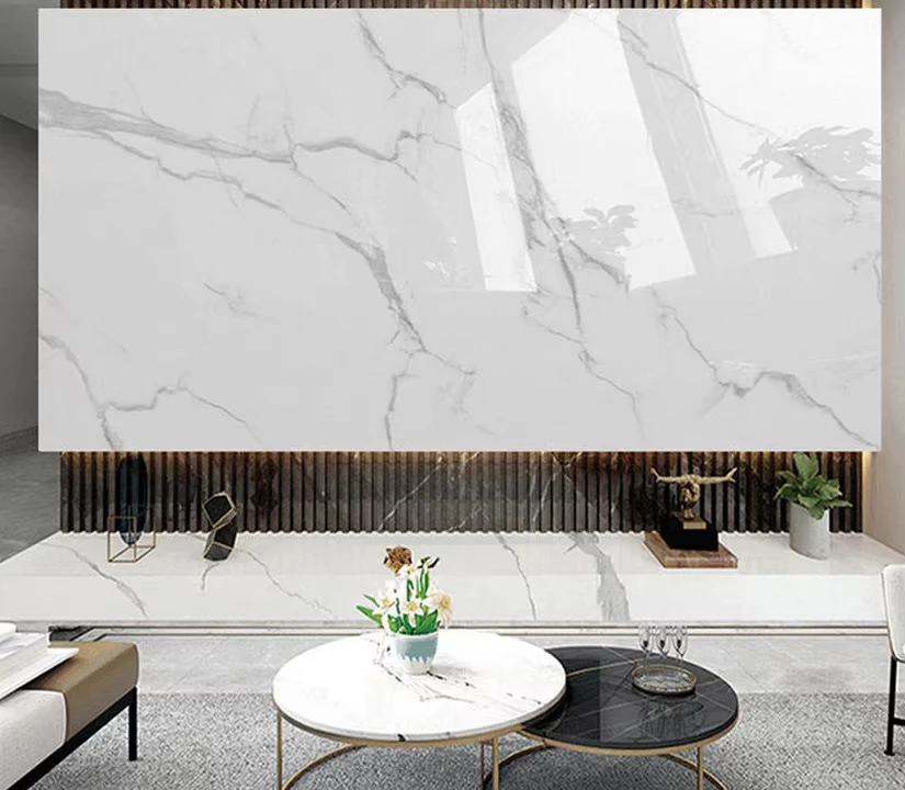 Customized Multi-Size Simple Fashion Home Decoration Waterproof High-Brightness Marble Pattern Pvc Wall Panel