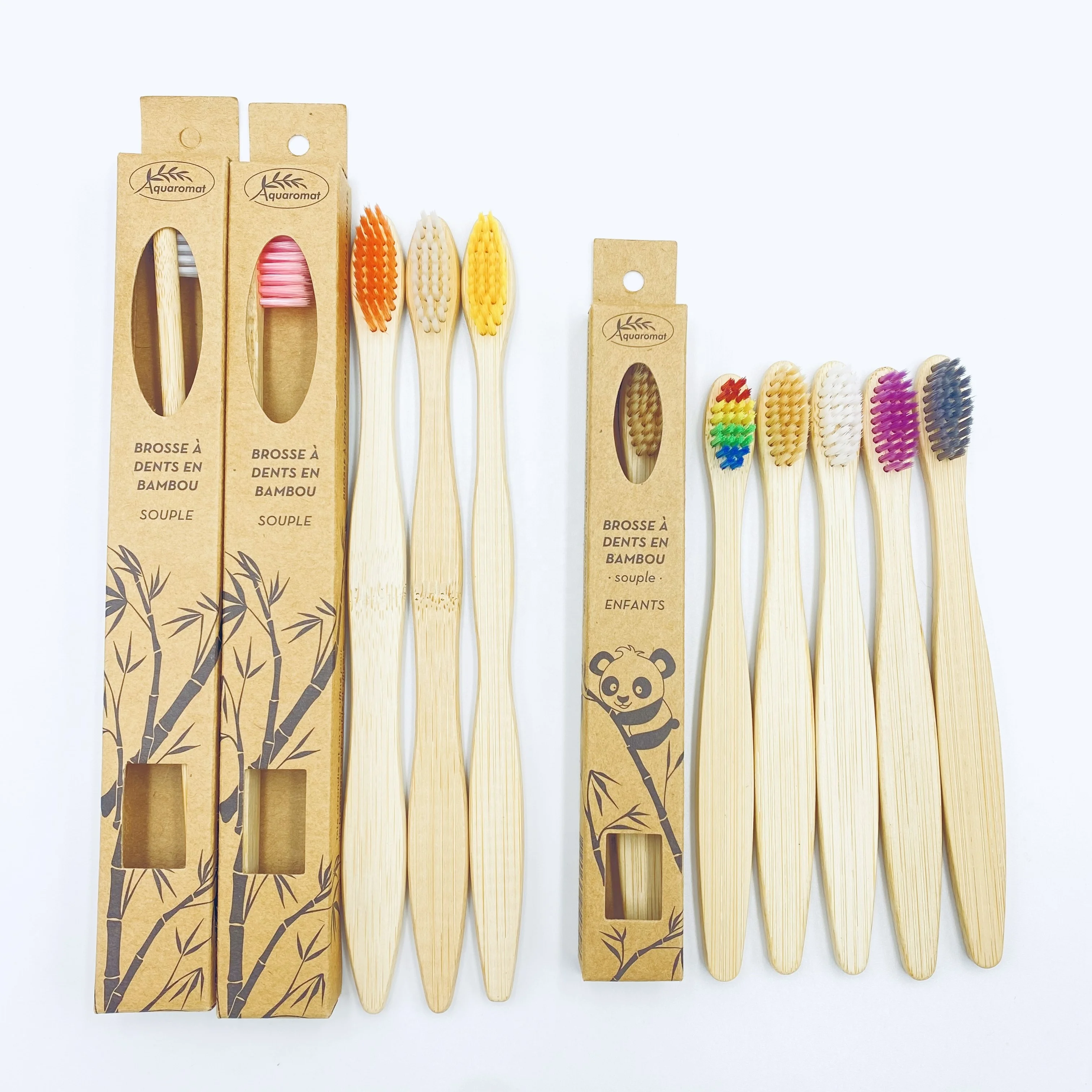 New Bamboo Toothbrush Biodegradable 100% Eco Friendly Wood Bamboo Toothbrush for Travel