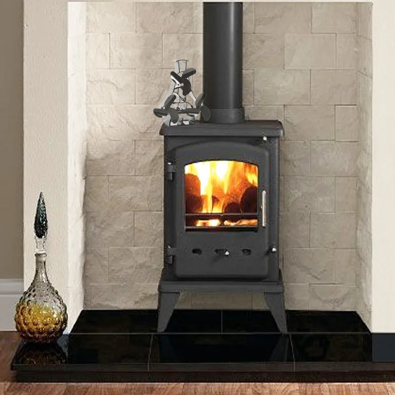 9 Blades No Electricity Stove Fan Heat Energy Fireplace Fan With Home Fireplace