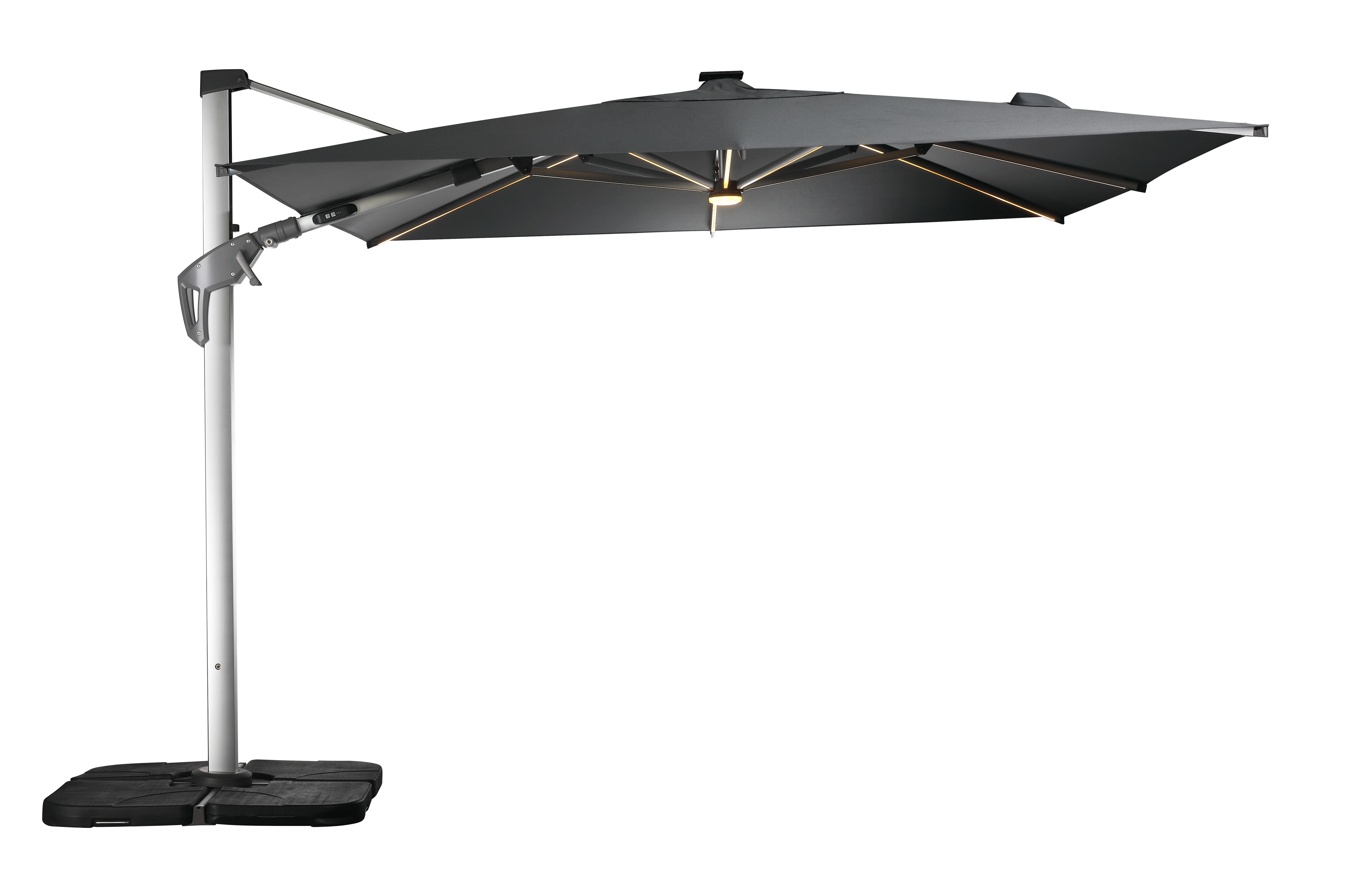 Waterproof Canopy Outdoor Umbrella 11ft Beach Aluminum Cantilever Garden Parasols Patio Umbrellas