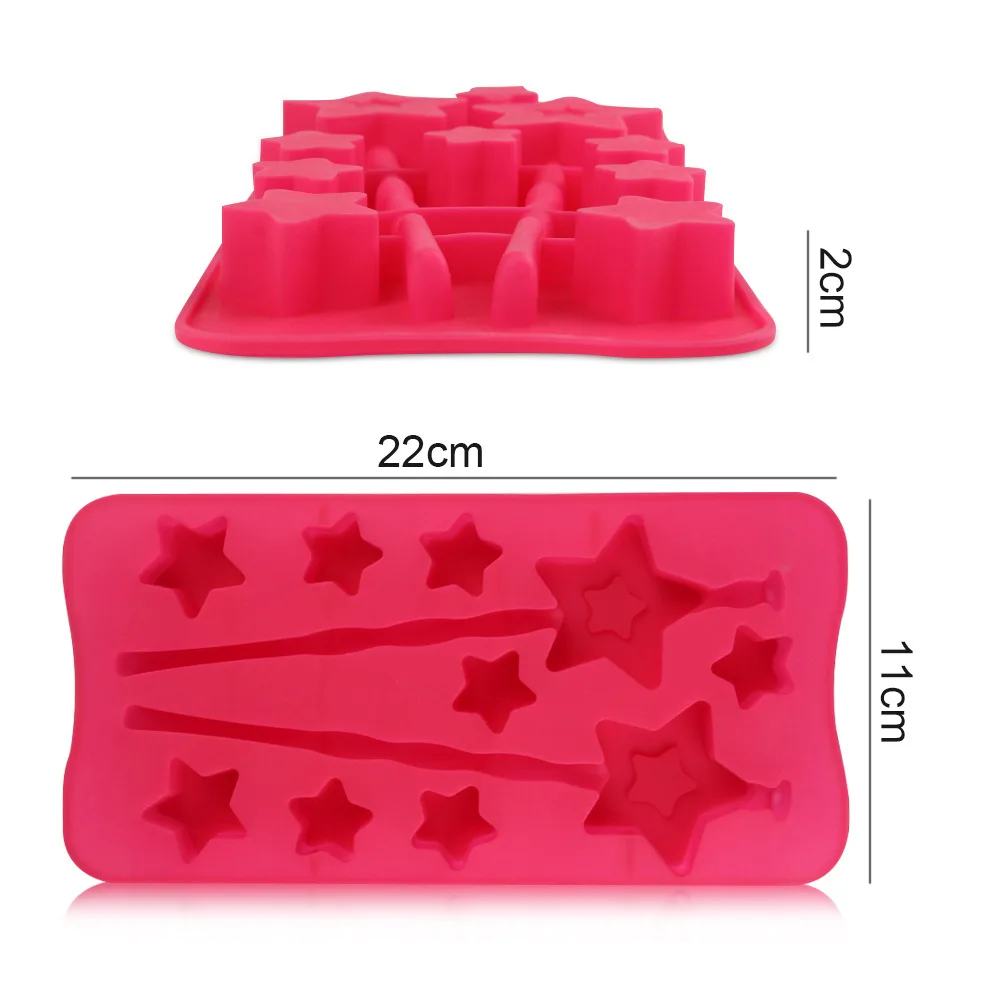 Children diy home chocolate model star magic stick homemade Popsicle ice cube quick-frozen mold silica gel