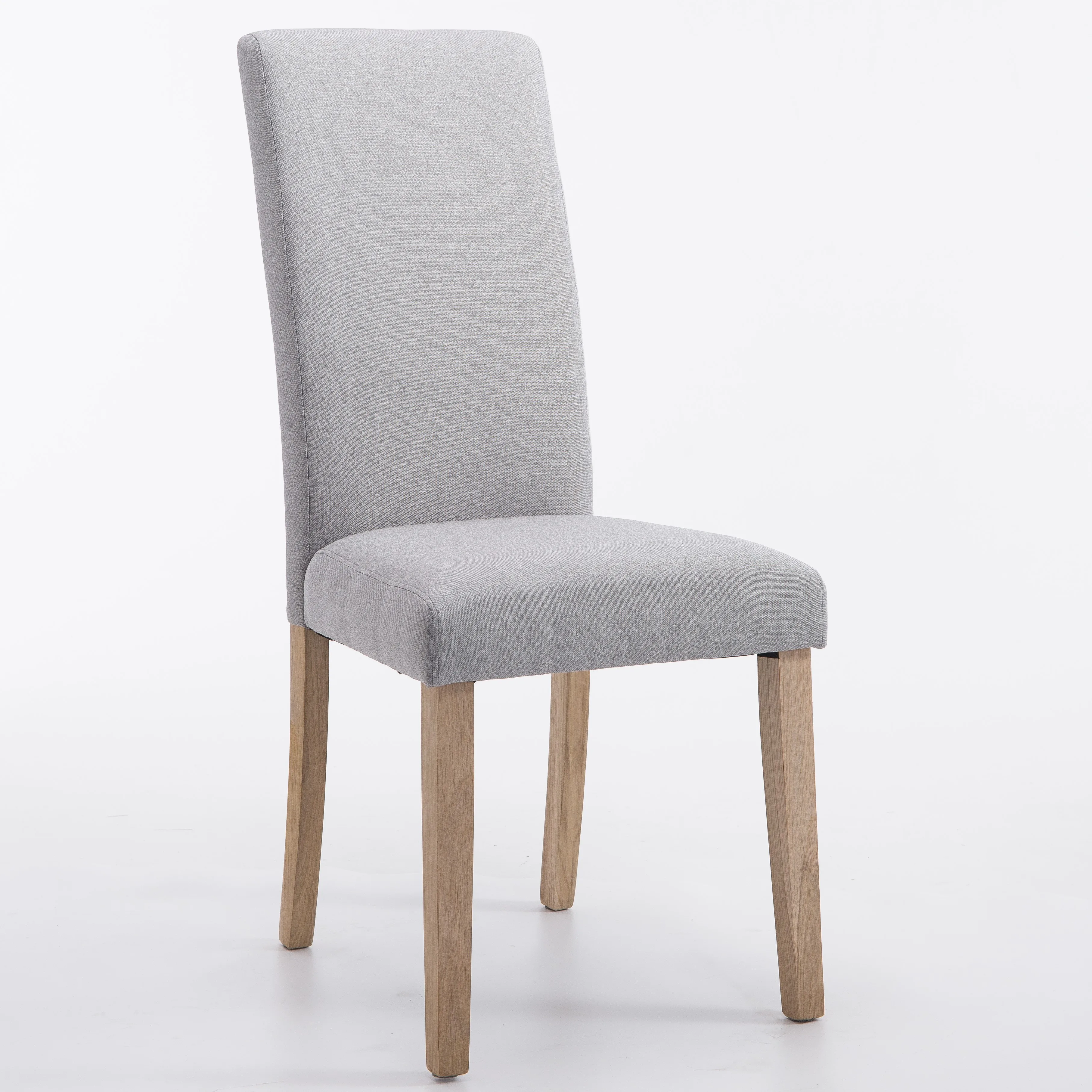 Classic Gray Fabric Upholstered Solid Wood Legs Kitchen Parsons Chair