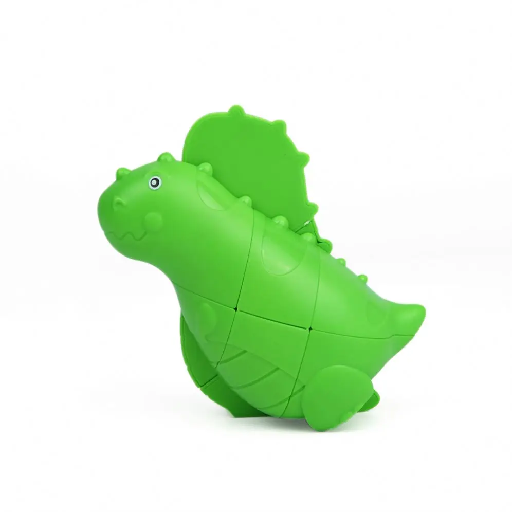 Wholesale abs plastic green dinosaur magic cube puzzle toy for kids