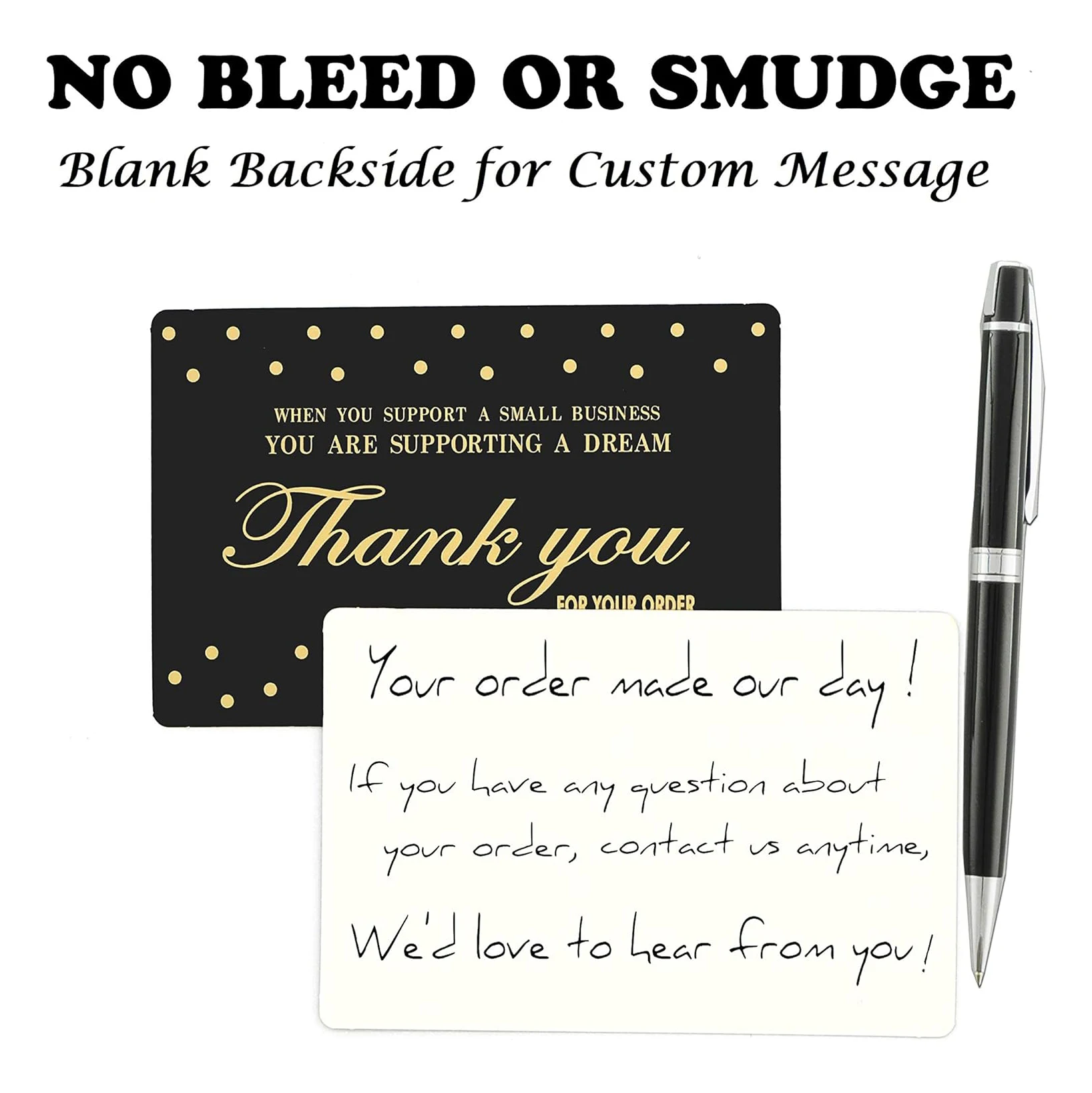 Матовый черный бизнес благодарит вводную информационную печать настраиваемая открытка поздравительная визитная карточка бумага