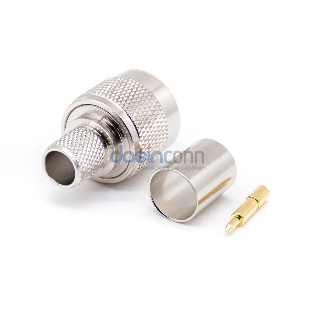 N Brass Plated Nickel Straight RF N Type Female connector for Cable with Dust Cap