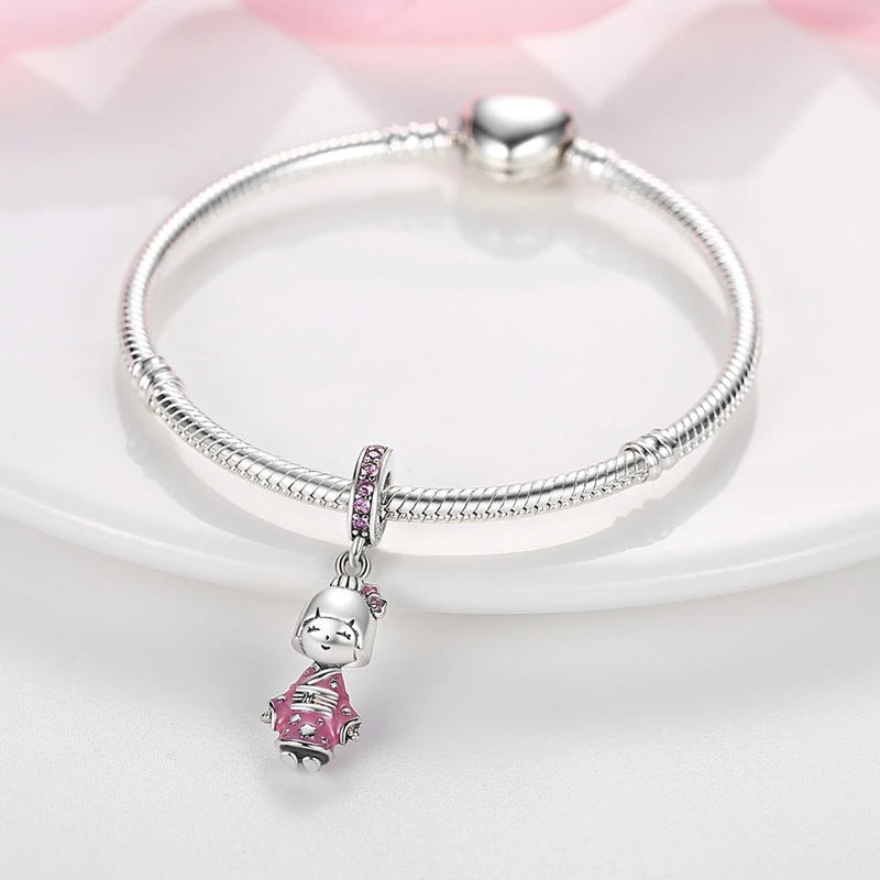 Jewelry Manufacturer Custom 925 Sterling Silver Snake Chain Bracelet Heart Beads Charms Bracelet For Bracelet Thailand Bileklik