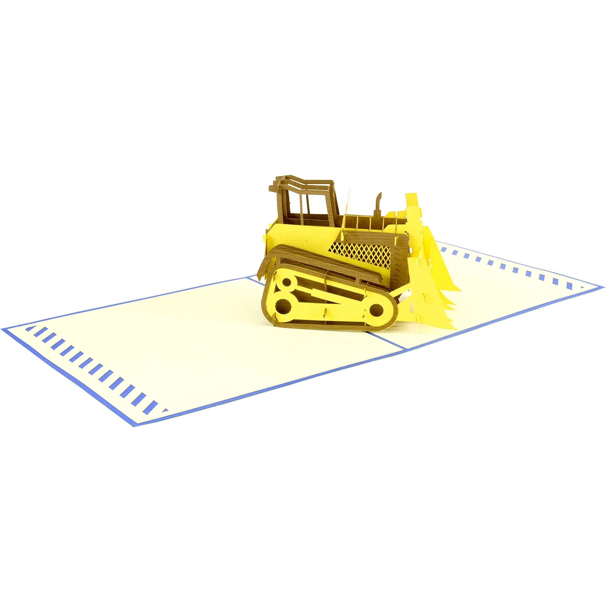Bulldozers vehicle 3D Pop up greeting card Wholesales Handmade Creative Gift Paper Craft Art Vietnam