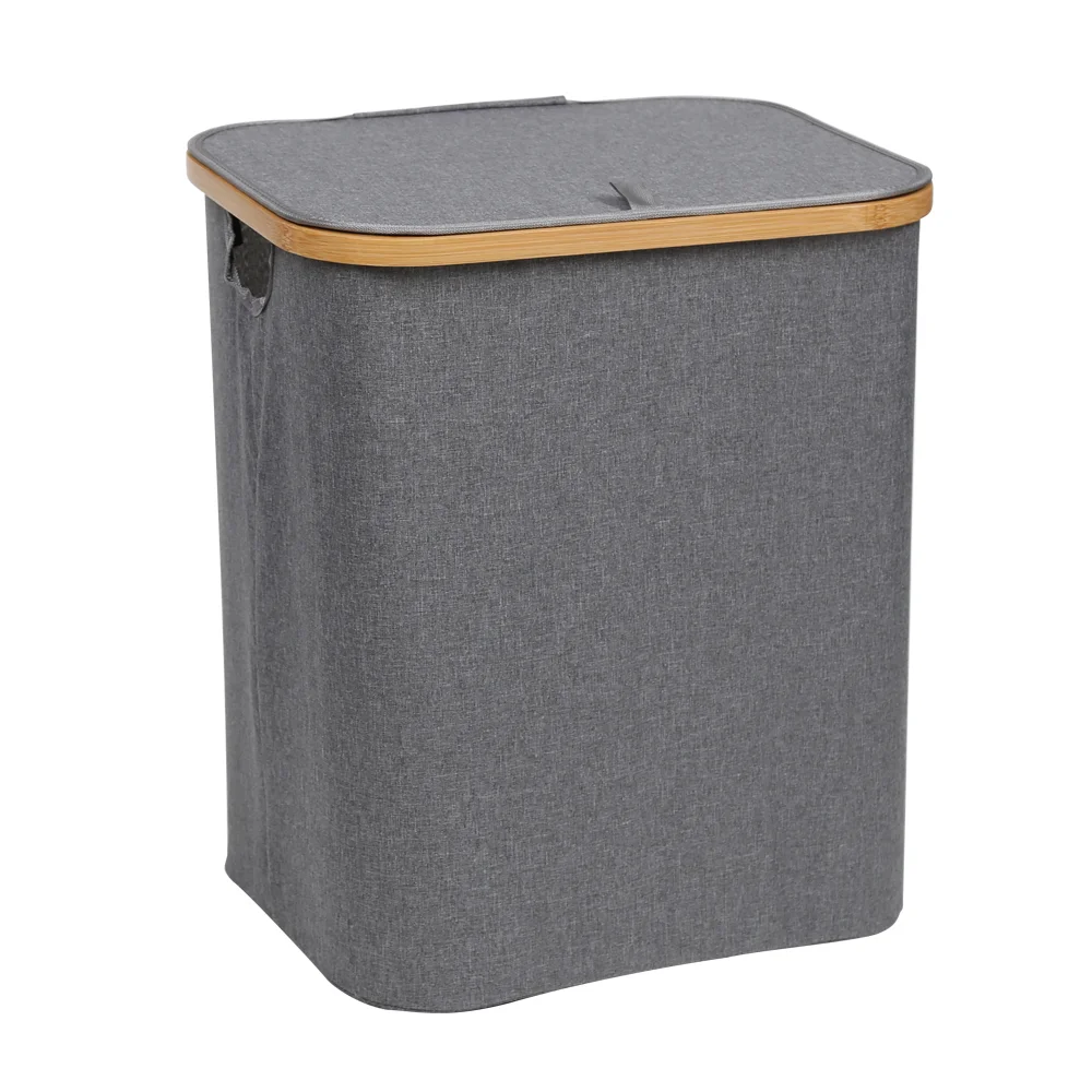 Bamboo Laundry Basket with Lid Hampers for Laundry Hamper with Handles Foldable Hamper Easily Transport Laundry