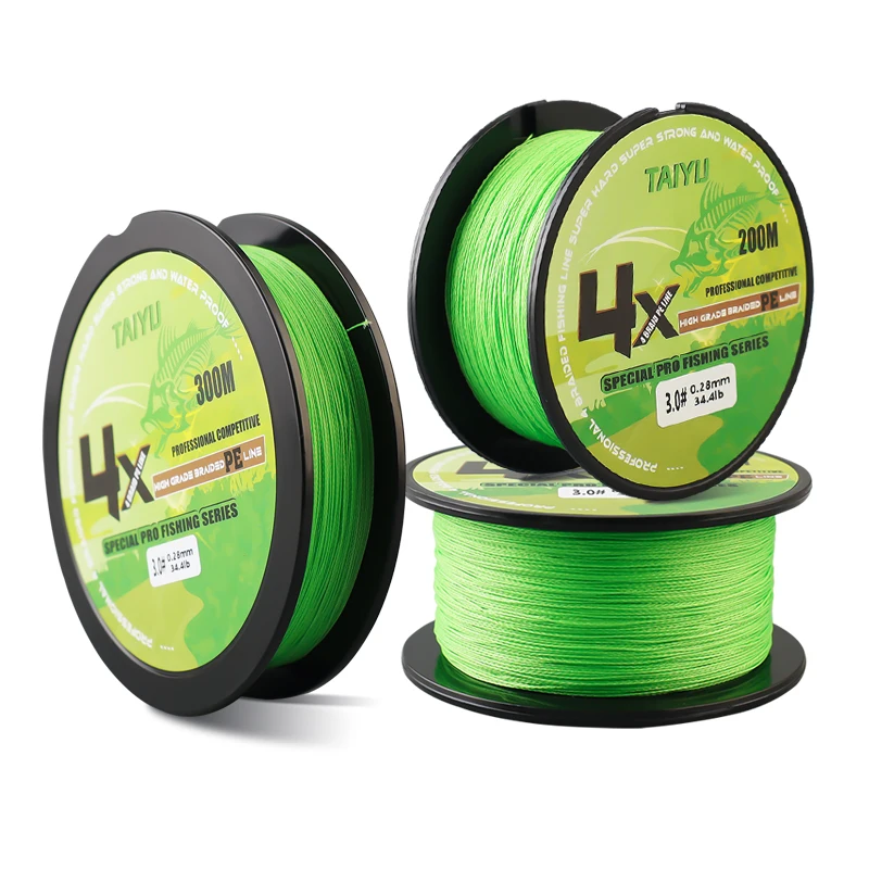 19.4-70.11LB 100m 200m 300m Super Strong PE Braided Wire Abrasion Resistant 4X Braided Fishing Line