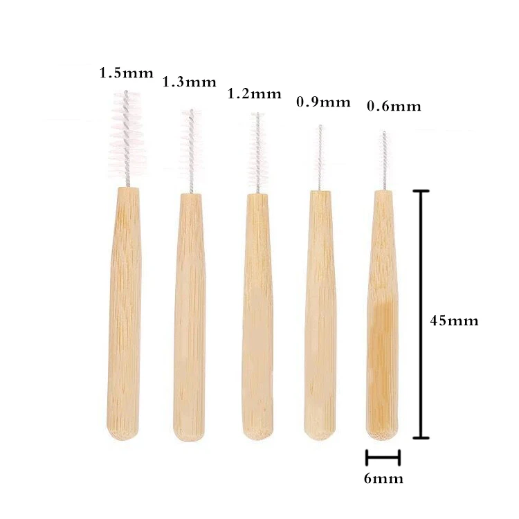 Дешевая бамбуковая межзубная щетка стоматологическая с мягкой межзубной щеткой