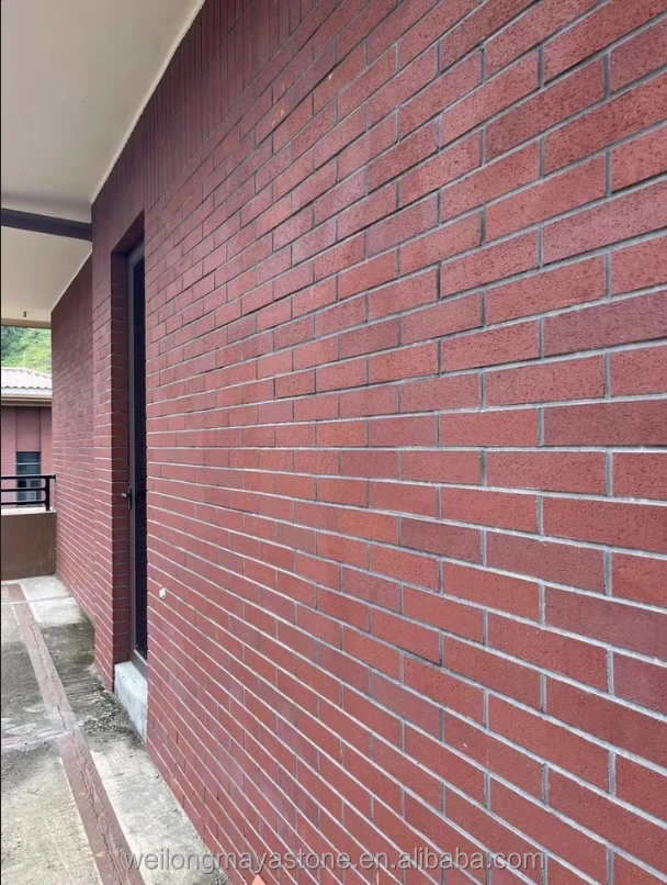 60x240 Терракотовая красная культурная кирпичная плитка в стиле ретро сплошной глиняный кирпич для наружной стены виллы цельный корпус магазина наружный настенный камень