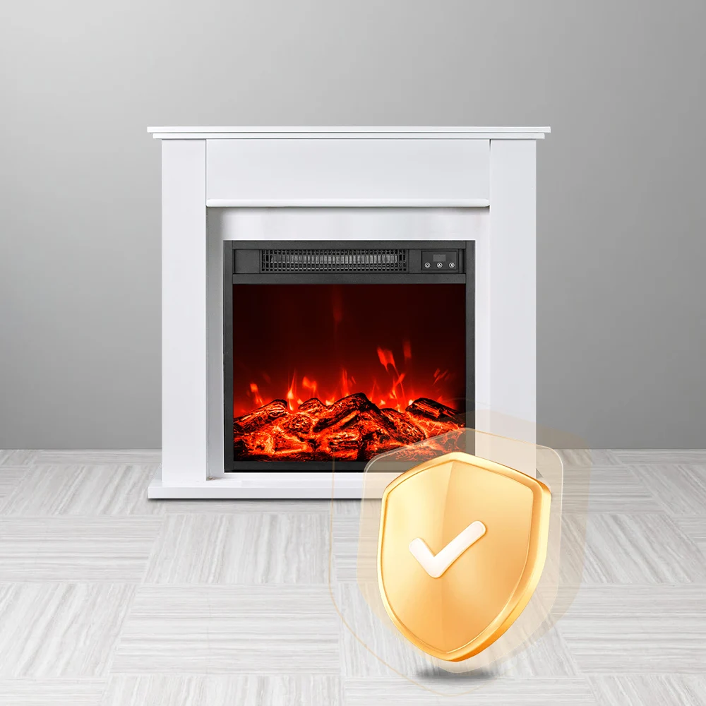 New 1500W Wall Mounted Log Flame Effect Electric Decorative Fixed Fireplace Heater