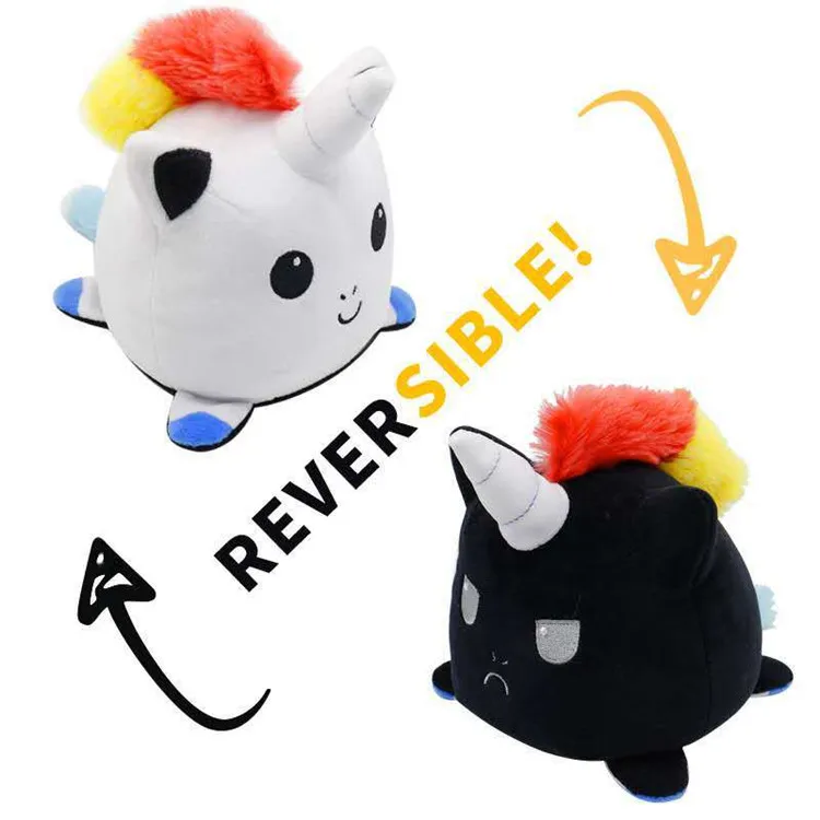 Wholesale Hot Reversible Plush Stuffed Unicorn Toy Double Sided Animal Toys Christmas Gifts Ornaments Decoration for Kids