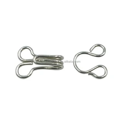 Custom Silver Color Adjustable Copper Metal Pants Trouser Hook And Eye Bar bra buckle