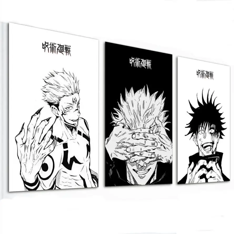 3 Piece Japanese Anime Poster, Canvas Wall Art, Manga Art Kinji Hakari Print Painting for Room Decor Anime Artwork Fan Unframed