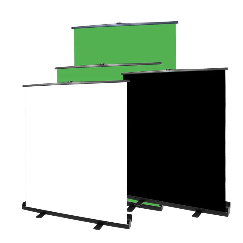 Collapsible Chromakey Panel Black White Green Screen Backdrop Portable Photography Background with Auto-Locking Frame for video