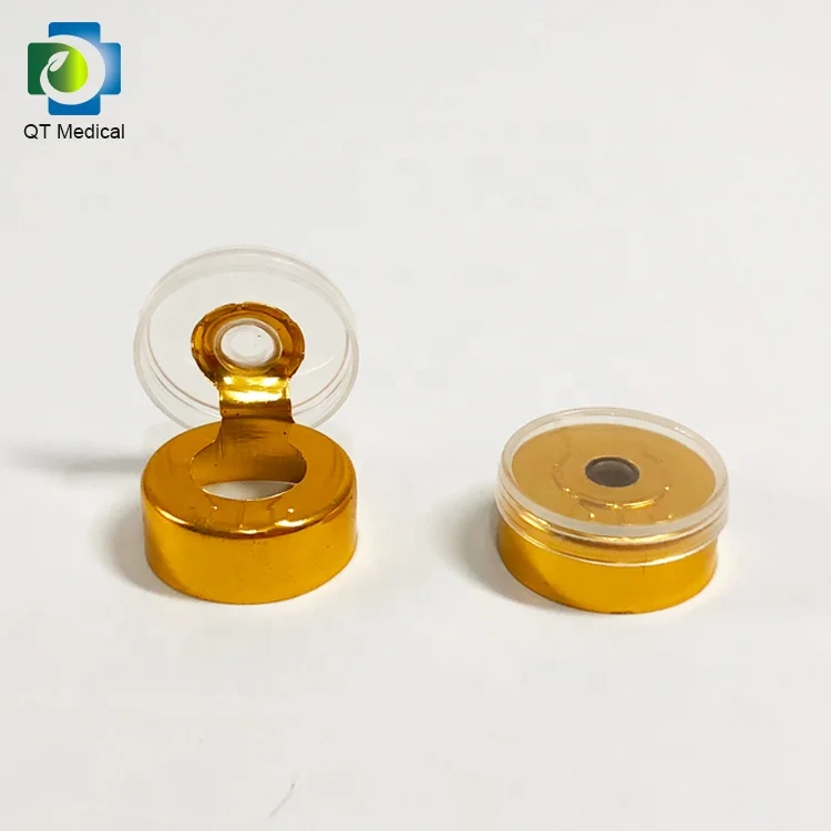GMP CE Certified 20mm Golden  Injection Pharmaceutical Aluminum Plastic Tear Off Caps