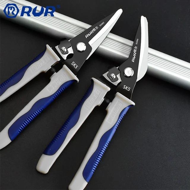 Tinman Snip Shear Scciors Ammonia Treatment Alloy steel straight cut tin snip cutter with handle Tin Snips