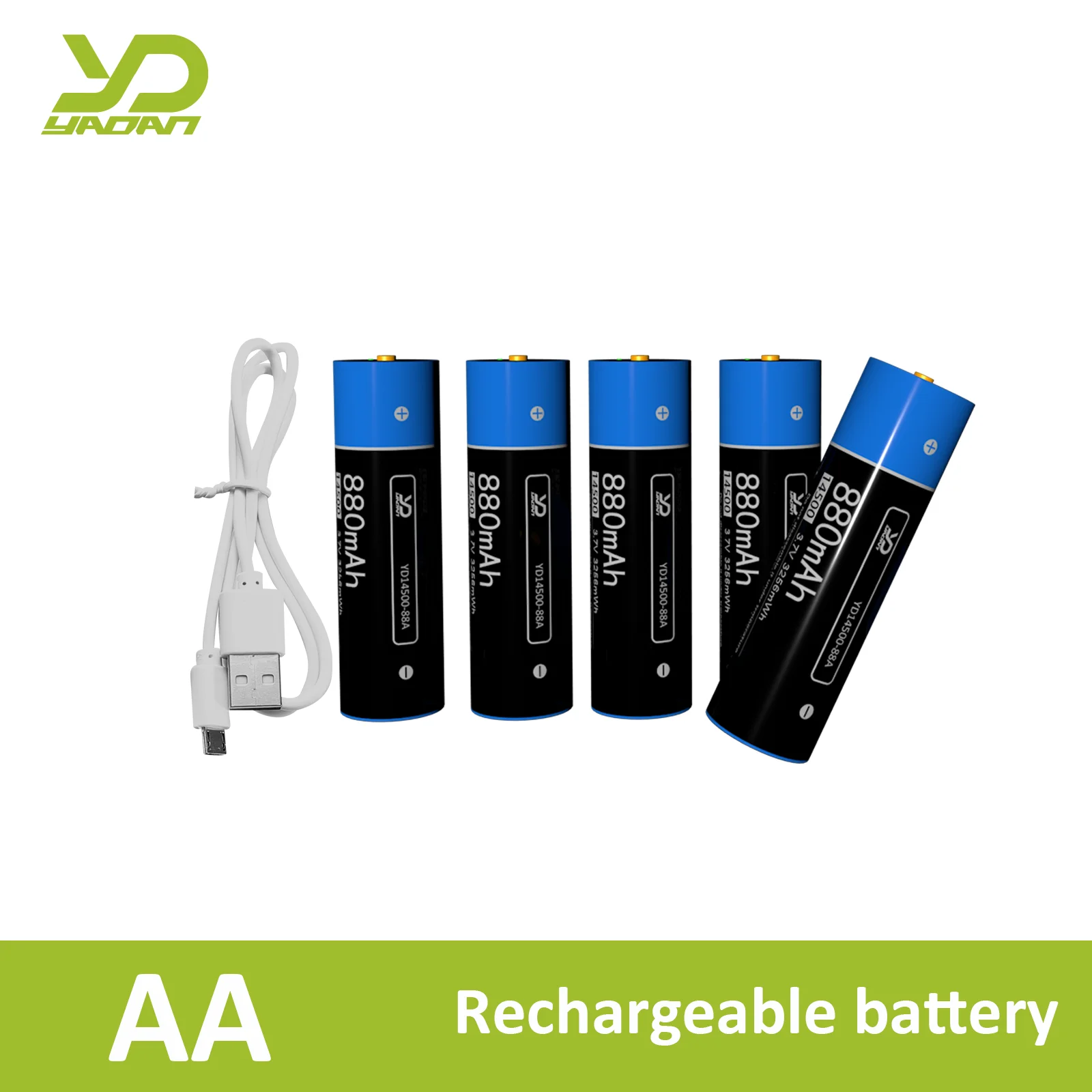 YaDan AAA/AA 1.5V USB Rechargeable Lithium Battery AAA Type-C Rechargeable Li ion Batteries