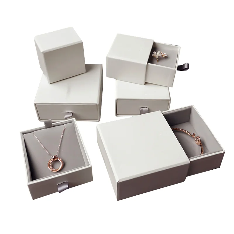 Custom Logo Luxury Jewellery Earring Bracelet Necklace Ring Drawer Box Small Gift Pouch Travel Storage Packaging Jewelry Boxes